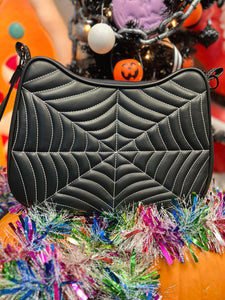 Hand crafted Hades Crossbody handbag black and Black patent