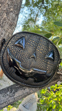 Load image into Gallery viewer, Hand Crafted : Happy face Black croc and champagne