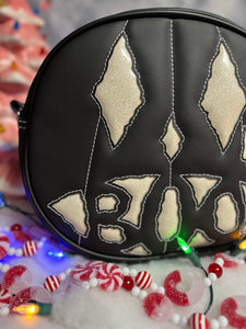 Handcrafted - BOO! Face Black and white glitter