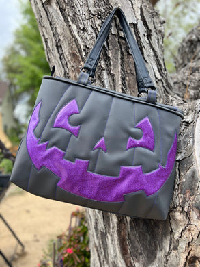 Summerween Tote bag Black and Glitter Purple