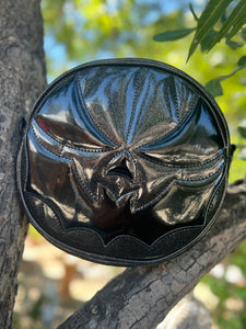 Hand Crafted Bat Mouth: Black Glitter and patent black