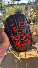 Load image into Gallery viewer, Handcrafted: Side Bag black and Orange Bat  print