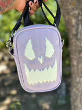 Load image into Gallery viewer, Handcrafted: Side Bag Lavender and Glow-in-the-Dark White