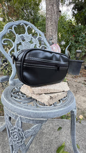 Hand Crafted : Small square Ghoul Bag Black and lavender pastels