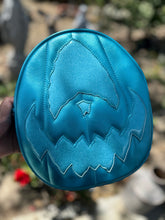 Load image into Gallery viewer, Handcrafted Pastel Rotten Egg Oval: Metallic blue and glitter blue