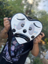 Load image into Gallery viewer, Handcrafted Double sided Clown Heart Bag Black and White- Pre Order