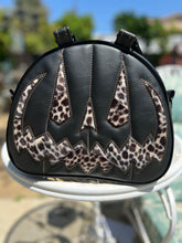 Load image into Gallery viewer, Handcrafted MissChievous Handbag- Black and Cheetah Print