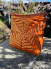 Load image into Gallery viewer, Hand Crafted La Araña Orange Glitter crossbody bag