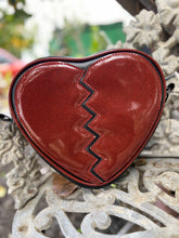 Load image into Gallery viewer, Handcrafted Small Broken Heart-Red Glitter and Black.