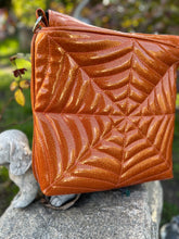 Load image into Gallery viewer, Hand Crafted La Araña Orange Glitter crossbody bag
