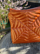 Load image into Gallery viewer, Hand Crafted La Araña Orange Glitter crossbody bag