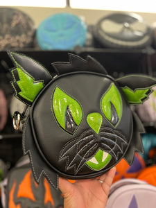 Hand Crafted : Black and Green Cat Bag