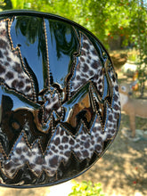 Load image into Gallery viewer, Handcrafted Stark Raving Bag: Patent Vinyl Black &amp; Leopard Print