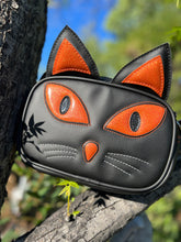 Load image into Gallery viewer, Hand Crafted : Small square Bag Black Halloween kitty Kitten
