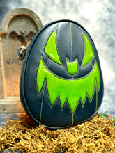 Load image into Gallery viewer, Black Friday Sale Hand Crafted : Oval Pumpkin Midnight blue and Green glitter
