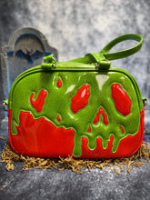 Load image into Gallery viewer, Hand Crafted : Poison Pumpkin Handbag Red Glitter and Green Glitter Poison