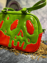 Load image into Gallery viewer, Hand Crafted : Poison Pumpkin Handbag Red Glitter and Green Glitter Poison