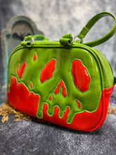 Load image into Gallery viewer, Hand Crafted : Poison Pumpkin Handbag Red Glitter and Green Glitter Poison