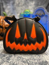 Load image into Gallery viewer, Handcrafted MissChievous Handbag- Black and Orange