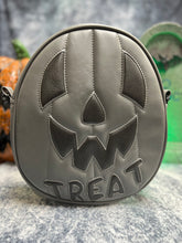 Load image into Gallery viewer, Black Friday Sale Handcrafted: Trick and Treat Double sided Bag Grey and black