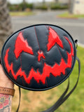 Handcrafted Stark Raving Bag: Midnight Blue and Neon Red Glitter