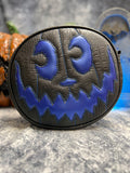 Handcrafted Good Company Black faux Crocodile and royal Blue Textured