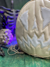 Load image into Gallery viewer, SALE Handcrafted Scaredy Cat Bag: White Glitter and white Patent Vinyl