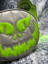 Load image into Gallery viewer, Hand Crafted Evil Face:  Grey and Neon Green