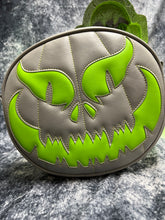 Load image into Gallery viewer, sale Hand Crafted Evil Face:  Grey and Neon Green