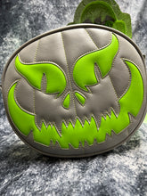 Load image into Gallery viewer, Hand Crafted Evil Face:  Grey and Neon Green
