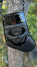 Load image into Gallery viewer, Holiday Stocking Tote Crossbody Bag- Black on Black