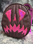 Handcrafted Scaredy Cat Bag: Textured Mauve and Pink Iridescent
