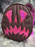 Handcrafted Scaredy Cat Bag: Textured Mauve and Pink Iridescent