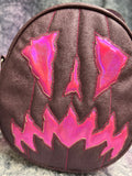 Handcrafted Scaredy Cat Bag: Textured Mauve and Pink Iridescent
