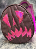 Handcrafted Scaredy Cat Bag: Textured Mauve and Pink Iridescent