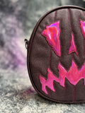 Handcrafted Scaredy Cat Bag: Textured Mauve and Pink Iridescent