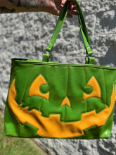 Load image into Gallery viewer, Handcrafted Summerween Tote bag Glitter Green and Yellow