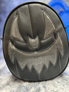 Sale Hand Crafted : Oval Pumpkin Black and Grey Glitter