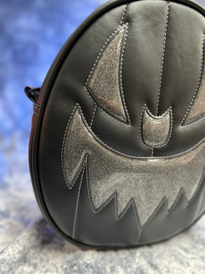 Sale Hand Crafted : Oval Pumpkin Black and Grey Glitter