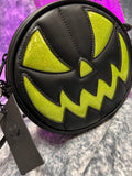 Pumpkin Kult: Mean Baby- Black and Glitter Green Pumpkin Bag