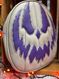 Hand Crafted : The Jackal Pumpkin bag Cool grey and Eggplant