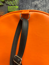 Load image into Gallery viewer, Handcrafted Scared Stiff Pumpkin bag/ Orange and Black- Backpack -Discontinued