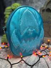 Load image into Gallery viewer, Sale Handcrafted Pastel Rotten Egg Oval: Metallic blue and glitter blue
