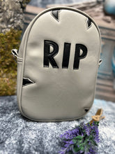 Load image into Gallery viewer, Hand Crafted : Silver RIP Gravestone Bag- Large