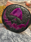Hand Crafted Cyclops 2: Black Croc and High shine Purple Glitter