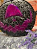 Hand Crafted Cyclops 2: Black Croc and High shine Purple Glitter