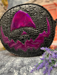 Hand Crafted Cyclops 2: Black Croc and High shine Purple Glitter