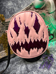 Handcrafted We Stay Creepy Bag: Pink and Iridescent Purple