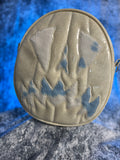 Handcrafted Scaredy Cat Bag: White glitter and Blue Cow print