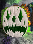 Handcrafted We Stay Creepy Bag: Flat White Croc and High shine Green Glitter